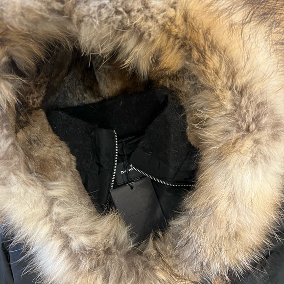 Mackage Black Puffer Coat with Fur Trim - Picture 2 of 3